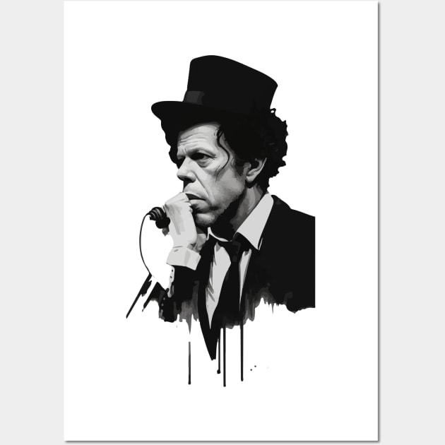 Tom Waits icon Wall Art by Moulezitouna